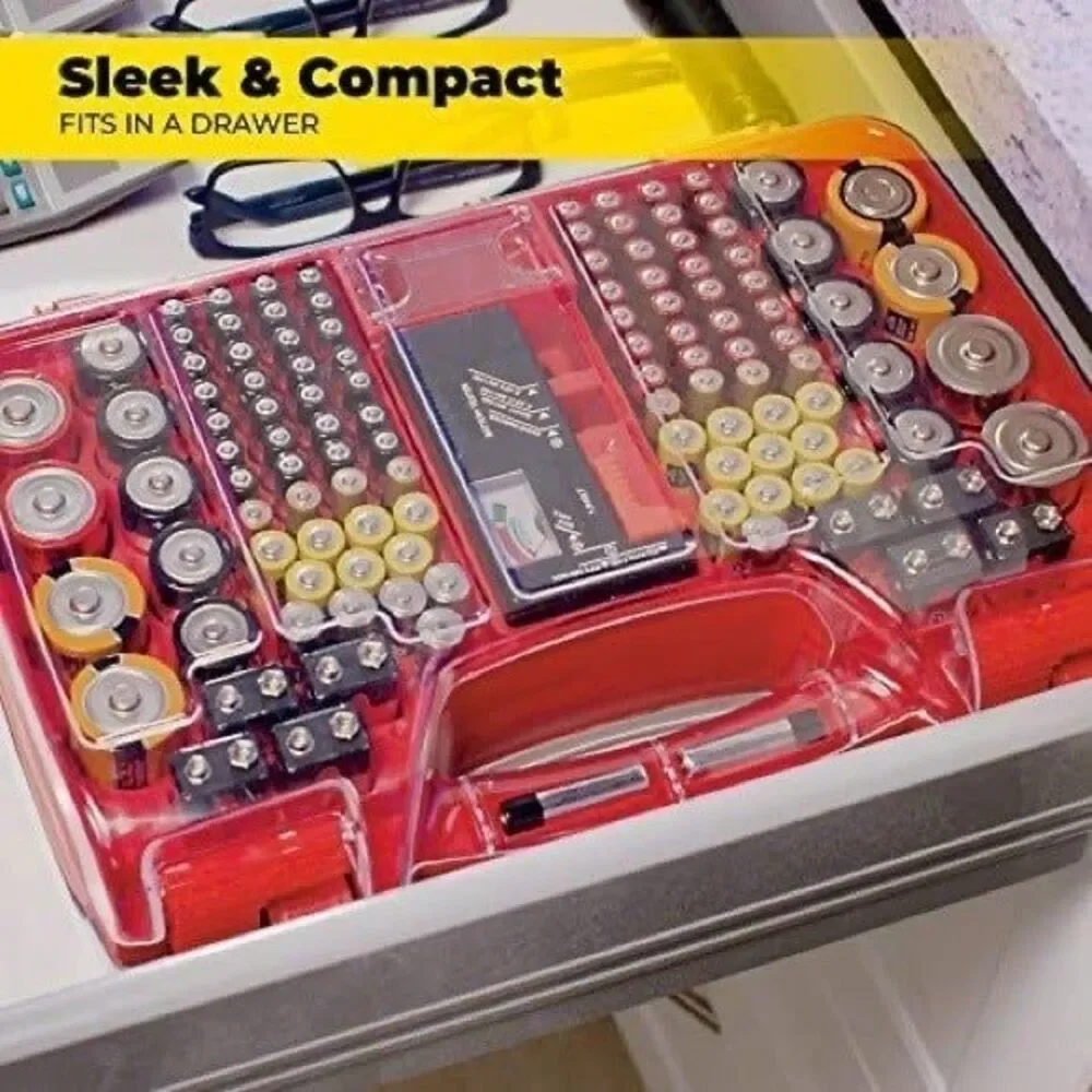BATTERY DADDY™ 180 Battery Organizer and Storage Case with Tester